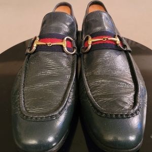 GUCCI PATENT LEATHER VERY VERY SOFT TEAL GREEN / BLUE  LOAFER DRIVING  MOCCASIN